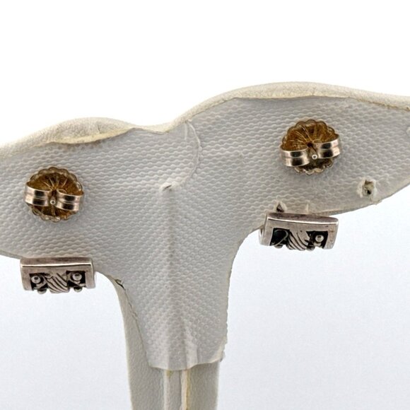 Vintage Lois Hill Sterling Silver 925 Wide Etched Hoop Earrings 17g Estate - Picture 3 of 9